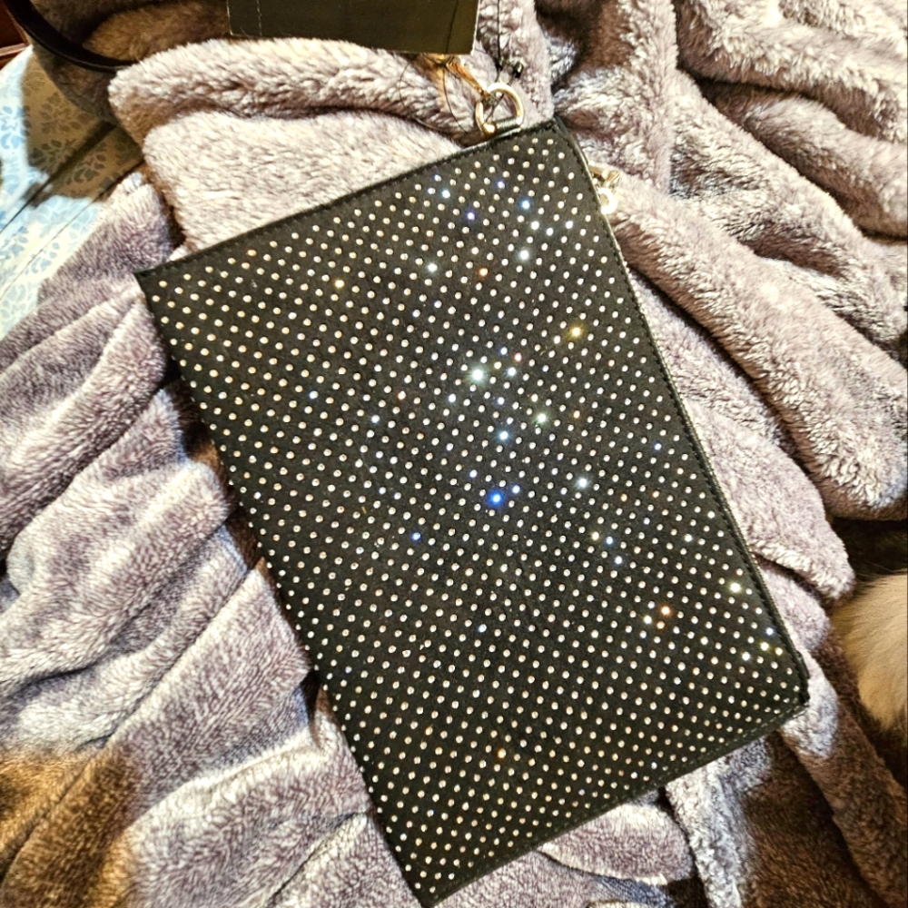 NWT INC CLUTCH W/ CLEAR GLASS STONES